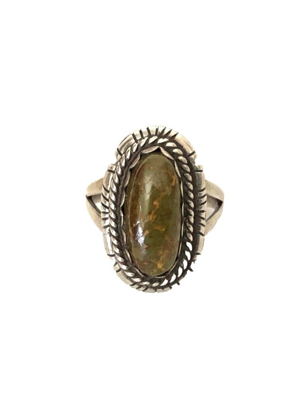 Navajo Sterling Silver 925 Green Turquoise Ring Sz 5 Southwestern Estate Find